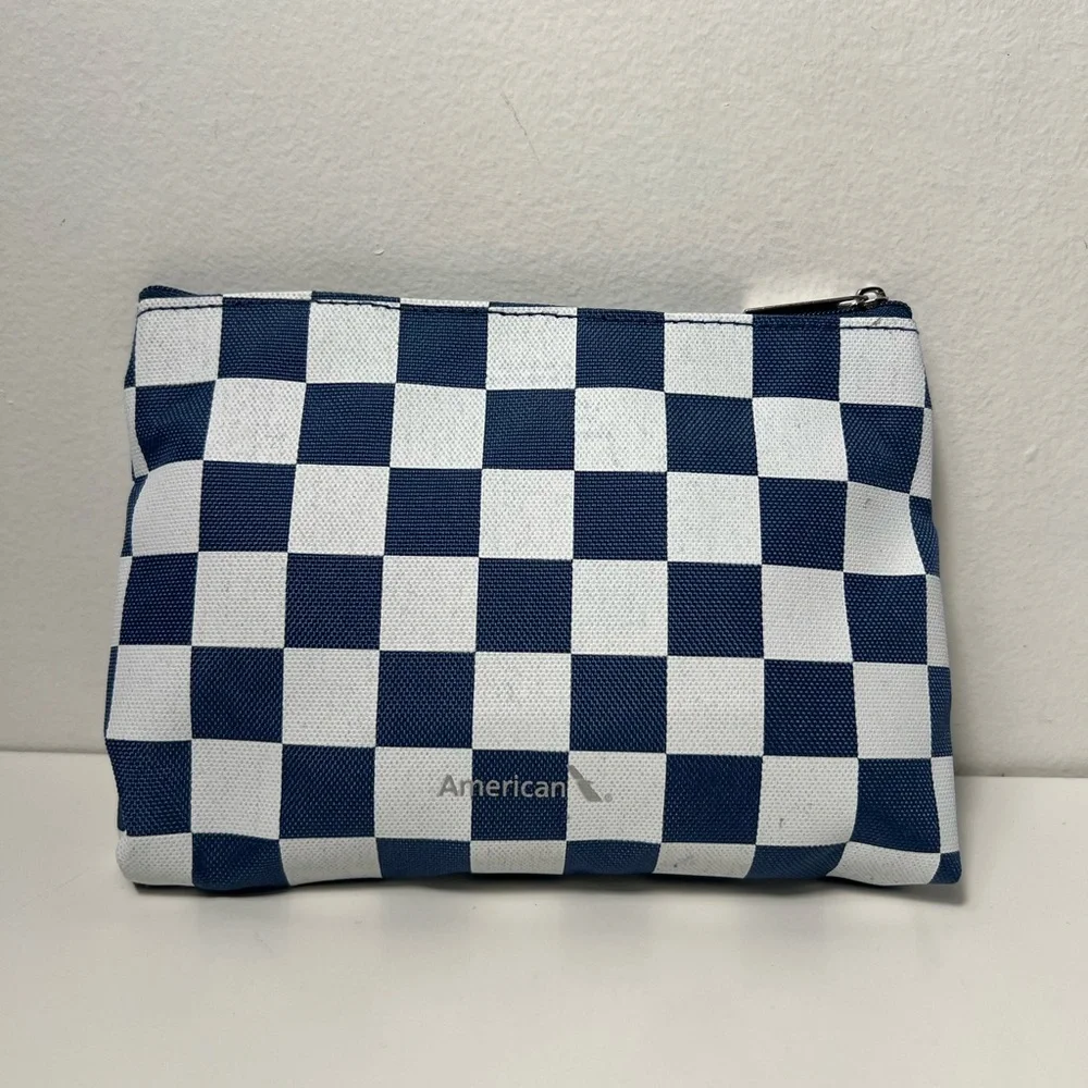 Brandon Blackwood X American Airlines Premium Economy Checkered Amenity Kit Bag